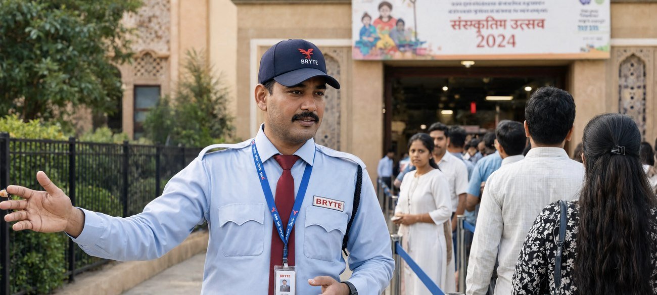 Bryte professional on duty, event security in India