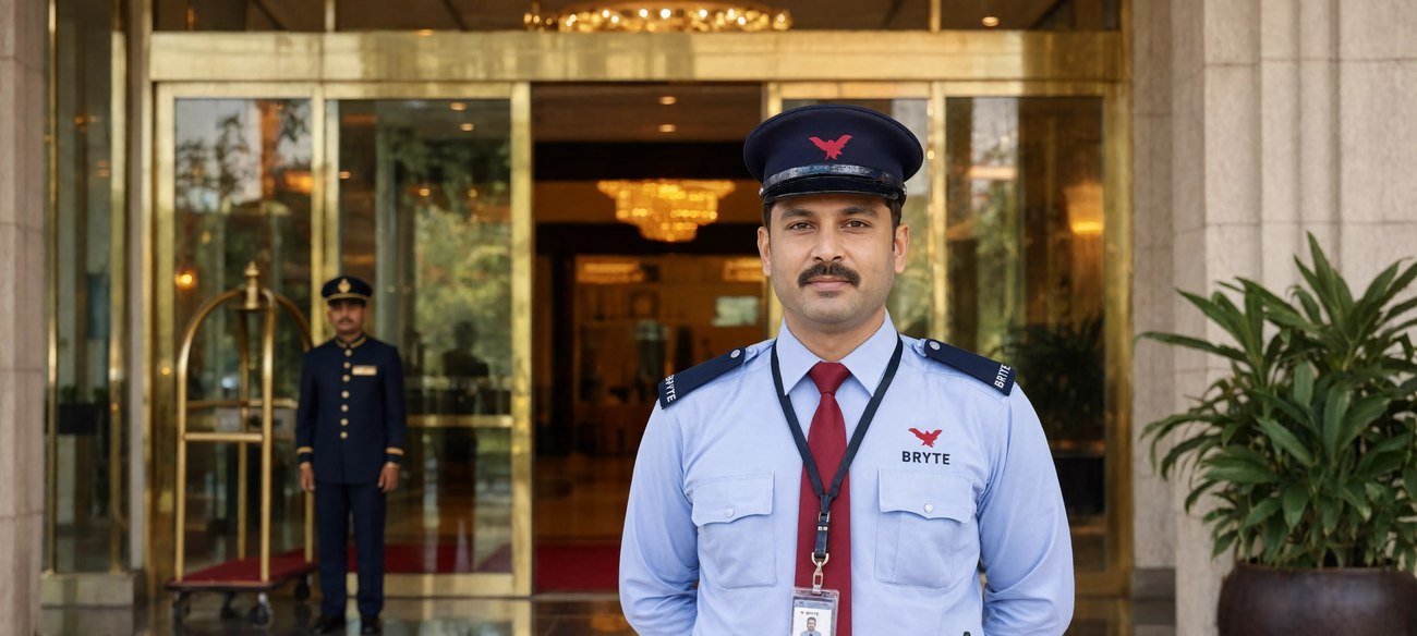 Bryte professional on duty, hospitality and healthcare security in India