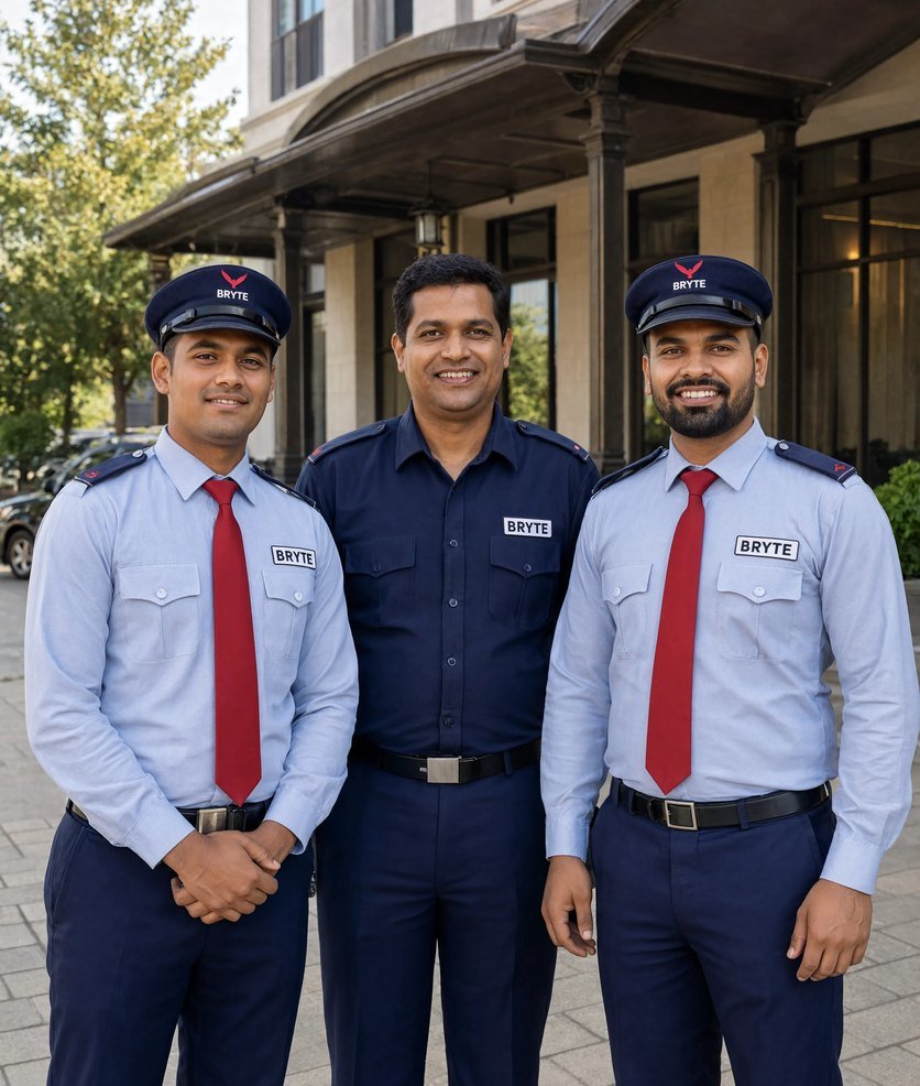 Bryte security and facility team at a luxury hotel in India