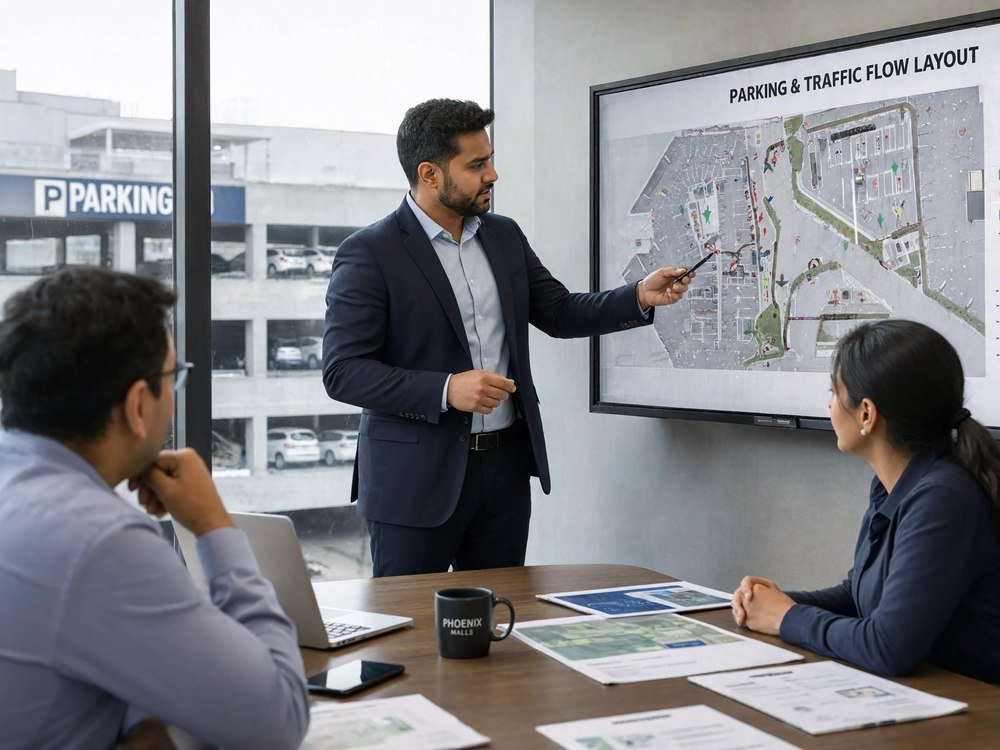 Bryte consultation with a client about parking and traffic management